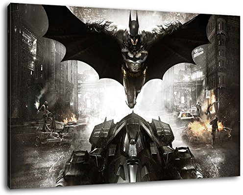 Dark Batman arkham Format 80x60 cm fertig gerahmte Kunstdruckbilder als Wandbild - Billiger als Ölbild oder Gemälde - KEIN Poster oder Plakat