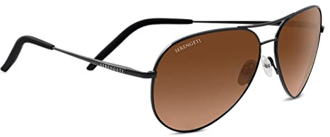Serengeti Carrara Driver Gradient Sunglasses, Satin Dark Gunmetal, Amber