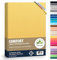 Boxspringbett & Wasserbett Spannbettlaken von leevitex® | Spannbetttuch | Jersey 180 x 200-200 x 220 cm, 40cm Steghöhe 100% Baumwolle ca. 170 g/m (Gelb)