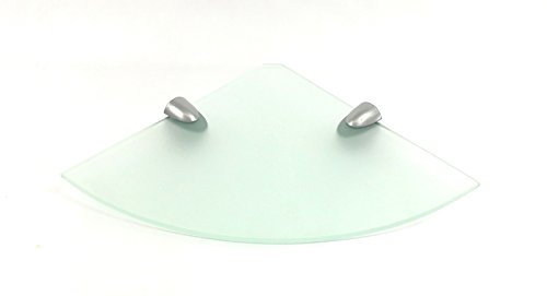 Regale4You Eckregal 25x25/6 Satiniertes Glas /Cliphalterung Mini silbermatt 1 Stück Wandregal Ecke