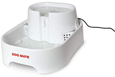 Dog Mate Grande fontaine à eau pour animaux de compagnie pour chiens et chats, fontaine à boire de 6 litres - Blanc