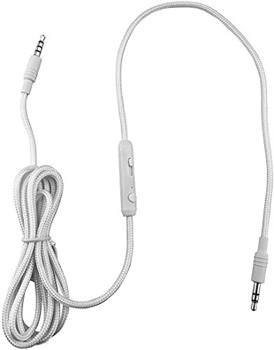hisonic Kopfhörerkabel, 1,2m, Nylon, Premium-Audiokabel für iPhone, iPad, Kopfhörer, Smartphones, MP3-Player und alle Ihre Audio Media Entertainment (Weiß)