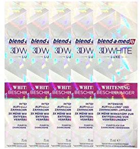 5x Blend-A-Med 3D White Luxe Whitening Beschleuniger 75 ml, Original Zahnaufhellung