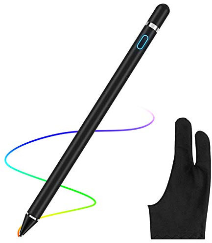 AICase Aktiver Stylus,Tablet Stift Eingabestift Touchstift,1,45-mm-Spitze,Universal Touchscreen-Eingabestift mit integr.Akku,Passend für Smartphones,Tablets,iPhone/Pad,Anti-fouling Glove