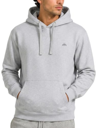 Iron Mountain Men's Fleece Hoodie with Kangaroo Pocket Workwear Warm Soft Pullover Cotton Blend Lightweight Durable Winter Hooded Sweatshirt for Men Casual Wear (Light Grey Marl, 3XL)