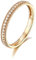 Daesar Damen Ringe 18K Gold Schmal Rund Diamant 0.21ct Verlobung Gold Ringe Große 60 (19.1)