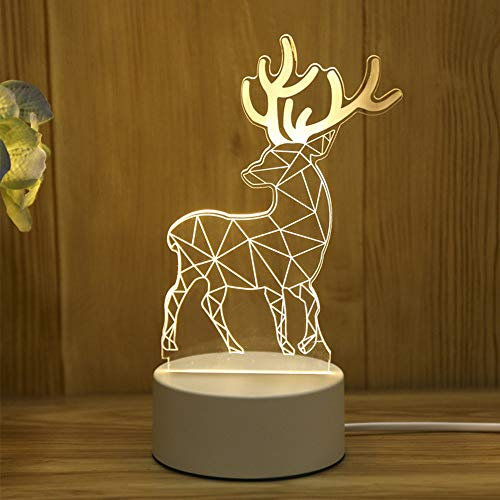 Mengjay 3D Optical Illusion LED Nachtlicht, Dimmbare 3D Nachtlicht für Geburtstagsgeschenk oder Wohnaccessoires （Kitz）