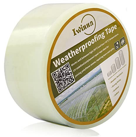 Iwinna Polytunnel Greenhouse Clear Polytheen Reparatie Tape (50-25)