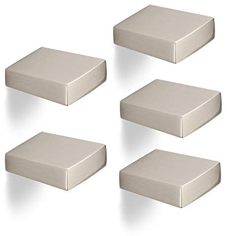 10er Set Möbelknöpfe SW90 BA 16 mm Edelstahloptik Möbelknaufe 24 x 8 x 26 mm von JUNKER Design