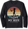 Ich liebe meine Frau Vintage Bow Fishing Design Langarmshirt