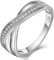 YL Damen Unendlichkeit Kreuz X Ring 925 Sterling Silber 5A Zirkonia Ring für Damen(Größe 56）