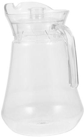Yardwe Acrylique Pichet avec Couvercle 1. 5L Poignée Glacé Thé Cruche Preuve De Fuite D' Eau Conteneur pour Jus De Thé Glacé Boissons Café Lait