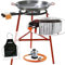 Réchaud à paella à gaz de 70 cm + kit pare-vent (support renforcé Kabra + poêle à paella de 90 cm + pare-vent ondulé + tablier noir en cadeau) (Poêle à paella 70 cm + kit pare-vent)