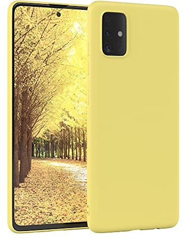 EAZY CASE - Silikonhülle für Galaxy A51 Hülle Silikon Case Gelb weich stoßfeste Handyhülle Schutzhülle mit Kameraschutz Dünn Premium Schutz Cover TPU Phone Bumper in Pastell Hellgelb Matt