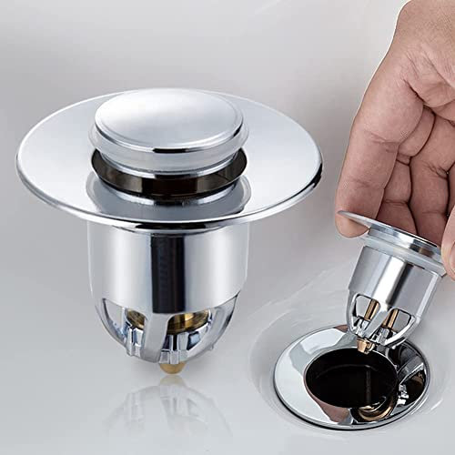 Tapón para lavabo de baño, filtro de desagüe para lavabo Pop Up con válvula de desagüe universal, tapón de lavabo de baño, bidé piletta Click Clack filtro para el pelo para lavabo Bidé