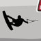 Stickerfreaks - Wakeboarder Aufkleber - 6 Größen, 21 Farben - Wassersport, Kitesurfen, Sommer, Surfen - Schwarz