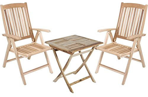 Lomadox Garten Set Tischgruppe Gartenmöbel Terrassenmöbel aus Teak