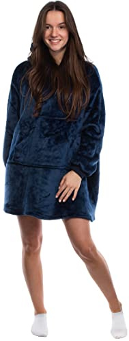 Brandsseller Deckenpullover Hoodie Kapuzenpulli Flanell Sherpa Weich Warm Oversized Deckenpulli Sweatshirt Kuschelpulli Kängurutasche