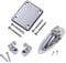 TUOREN 3Pack Electric Guitar Part Neck Plate String Tree Guide Retainer 1/4 Inch Input Jack Socket Plate with Screws for Fender Strat Tele Style Guitar (Silver)