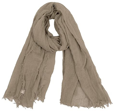 Van Der Rich ® - Schal mit fein gekreppter Oberfläche für Damen und Herren (23-Taupe, One Size)