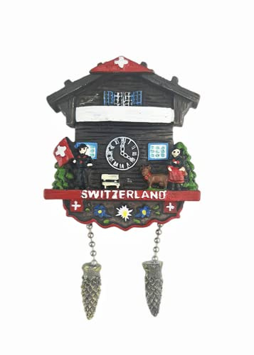 Kuckucksuhr Schweiz Kühlschrank Magnet Reise Souvenir Kühlschrank Dekoration 3D Magnetaufkleber Handbemalt Handwerk
