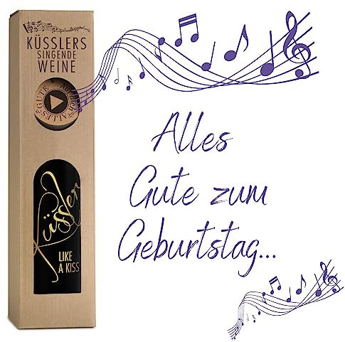 Neu! SINGENDER WEIN zum GEBURTSTAG - ein Cuvée weiß mit eigenem Geburtstags-Lied - im nachhaltigen Geschenkkarton - das ideale Weingeschenk!