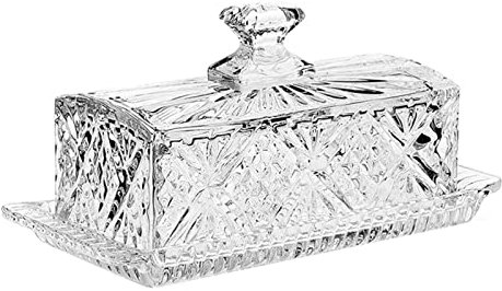 recipiente de mantequilla Caja de mantequilla con tapa de vidrio Mantequilla de mantequilla Recipiente de queso, servidor de almacenamiento, bandeja de guarda con tapa, cocina, vajilla Estantes y cont