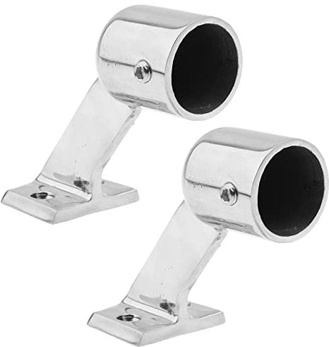 2 Stück Handlauf Endstück 22mm 60° Handlaufendstück aus Edelstahl Haltegriff Marine Boot Yacht Handlaufdurchlass Geländer Reling Durchlass Hardware