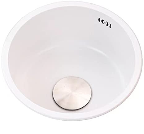 Fregadero Redondo Blanco Fregadero De Barra Fregadero De Acero Inoxidable 304 Fregadero Bajo Encimera Fregadero De Cocina Redondo Adecuado Para Despensa, Balcón, Bar (S : 32x32x21cm)