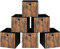 Hzuaneri Aufbewahrungswürfel, 30 x 30 x 30 cm, faltbarer Würfel-Aufbewahrungsbehälter mit Griffen, 6er-Set, Schrank-Organizer für Regale, rustikales Braun SC07030A
