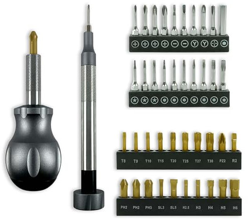 Steinwhale 44-teiliges Schraubendreher-Bit-Set, magnetischer Aluminiumgriff für 4-mm- und 1/4-Zoll-Bits, verschleißfest und korrosionsbeständig, sorgt für dauerhafte Leistung