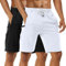 Boyzn Herren 2er Pack Sport Shorts, Sommer Fitness Shorts Schnelltrocknende Laufshorts, Atmungsaktiv Baumwolle Kurze Hose Trainingsshorts Mit Reißverschlusstaschen Black/White-M