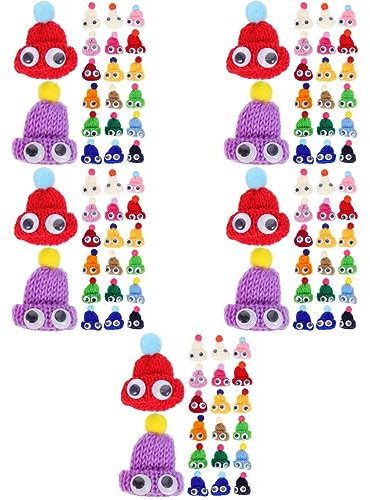 COHEALI 100stücke Mini Strickmützen Bunte Puppenhüte Für Kreative Bastelprojekte Breit Lang Für Puppenhaus-dekoration Und Bastelarbeiten