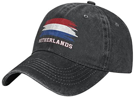 501 Damen Herren Baseball Kappe Mütze Niederländische Flagge Niederländischer Holland Trucker Kappe Leicht Distressed Basecap Baumwolle Denim Hut Für Laufen Reisen Wander