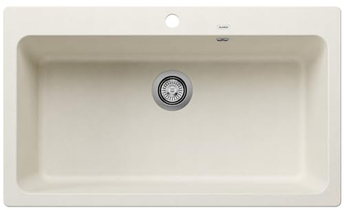 BLANCO NAYA XL 9 | Granitspüle aus SILGRANIT softweiß | [86x51x23,2 cm] | für 90 cm breite Unterschränke | Großes Beckenvolumen | Reinigungsfreundliche Öberfläche