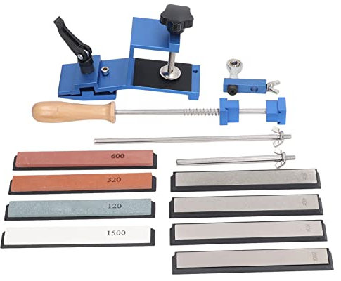 NDNCZDHC Aiguiseur De Couteaux Avec 4 Pierres à Aiguiser, 4 Pierres à Aiguiser En Diamant, Kit D'affûtage De Couteaux à Angle Fixe, Outil D'affûtage De Couteaux, Outil De Polissage De Meulage Fin