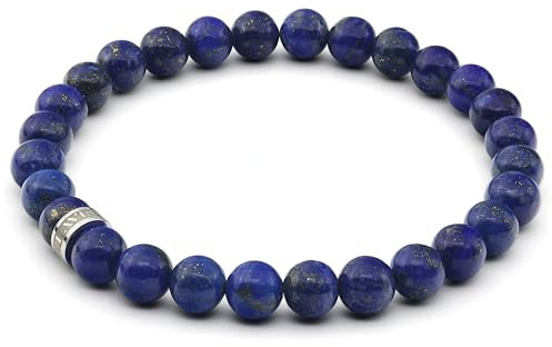 LAVISA Edelstein Armband - Echte Naturstein Perlen | Kristalle, Heilsteine | Onesize Unisex (Lapislazuli 6mm)