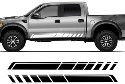 2pcs Racing Sport Stripes Decals Car Body Door Side Skirt Rocker Panel Stickers, for F=ord F-Series F150 F-150 2015-2022