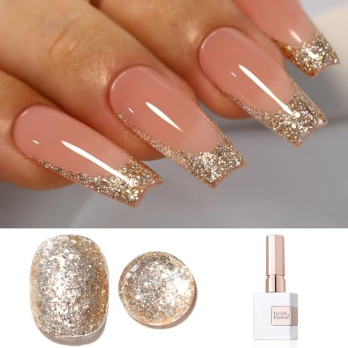 Double Rhythm - 15ml Glitter Gel Nail Polish Reflective Holographic Magnetic Color Nail Polish for DIY Manicure Salon at Home