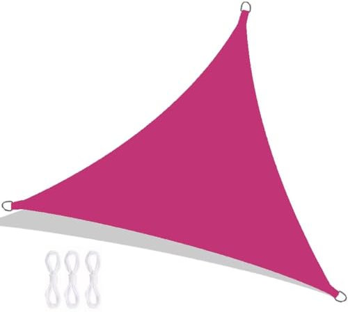 JAQVIVI Voile d'ombrage Triangulaire 3x3x3m en Polyester Respirant, 95% de Protection UV, pour Patio, terrasse, Piscine.