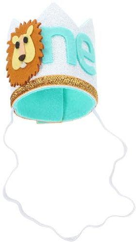 TOYANDONA 1. Geburtstag Löwe Krone Hut Junge Tier Haarschmuck Geburtstag Party Dekoration Lieferungen Dschungel-mütze Zum 1. Geburtstag Erster Geburtstagshut Baby Zylinder Wild Vlies