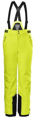 killtec KSW 77 GRLS Ski PNTS Sci/Pantaloni Funzionali con Pettorina Staccabile con Cerniera, ghetta antineve e Protezione dei Bordi, Neon Lime, 152 Bambina