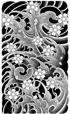 2 pcs Autocollant De Tatouage Japonais Foncé, Semi-Armure Imperméable Pour Hommes, Longue Durée, Bras De Fleur De Cerisier Simulé