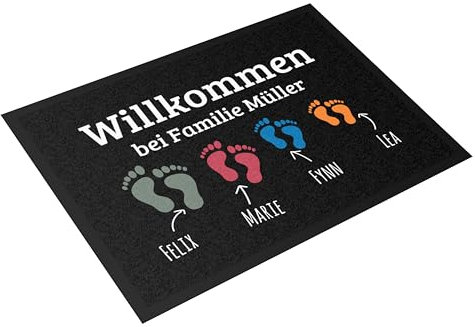 printplanet® - Fußmatte selbst gestalten - individuell Bedruckt - Layout: Fußabdruck 2 - Größe 80 cm x 60 cm