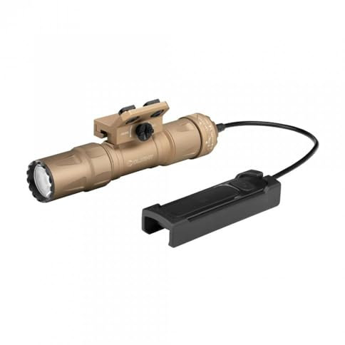 OLIGHT Odin S Linterna Táctica Potente Recargable Adaptación para M-LOK 1500 Lúmenes 250 Metros con Interruptor de Presión Remoto Mejorado IPX8 (Desierto Tan)