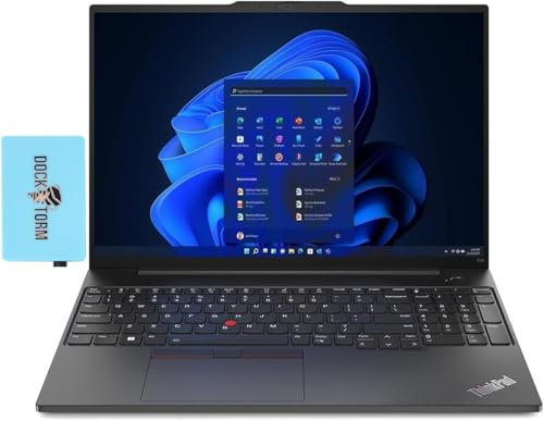 Lenovo ThinkPad E16 Business Laptop 16.0 WUXGA Display (AMD Ryzen 7 7735U, 16GB DDR5, 512GB M.2 PCIe SSD, AMD Radeon 660M, Backlit KB, Fingerprint, Thunderbolt 4, Win 11 Pro) w/Dockztorm Hub