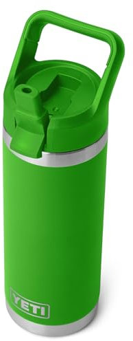 YETI Rambler C Straw Bottle, Stainless Steel Vacuum Insulated Bottle with Straw Cap, Canopy Green, 18 oz (532 ml)