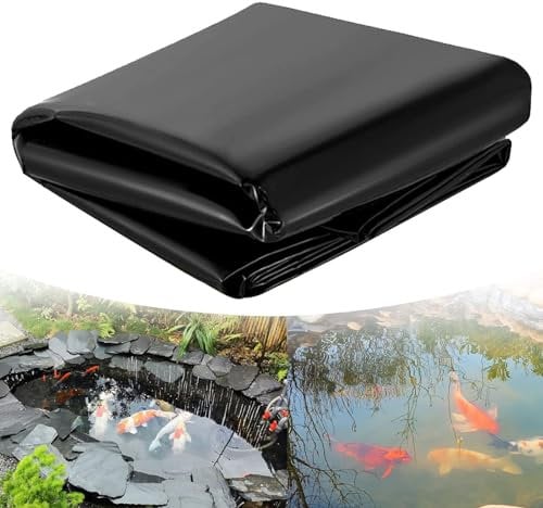 Gaommini Flexible, wasserdichte Teichfolien – 4 x 6 m, 5 x 8 m, 7 x 10 m, langlebige HDPE-Gärten, Pools, Membran-Fischteichfolie für Bachläufe, Springbrunnen, Wasserfälle, Gärten im Freien(8x10m)
