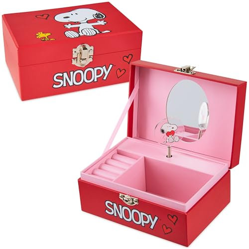 Peanuts Snoopy Caja de Joyería Musical para Niñas con Compartimento