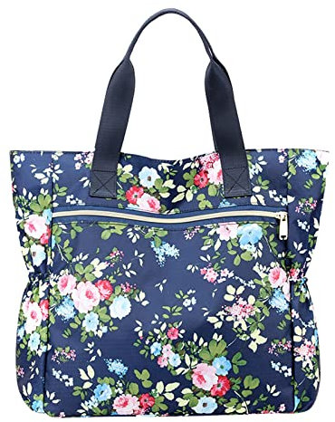 LOIJMK Aigner Taschen Damen Blau Tragetasche für Damen, große, leichte Nylon-Schulterhandtaschen und Reise-Arbeitsgeldbörse Nähmaschinen Taschen (F, One Size)